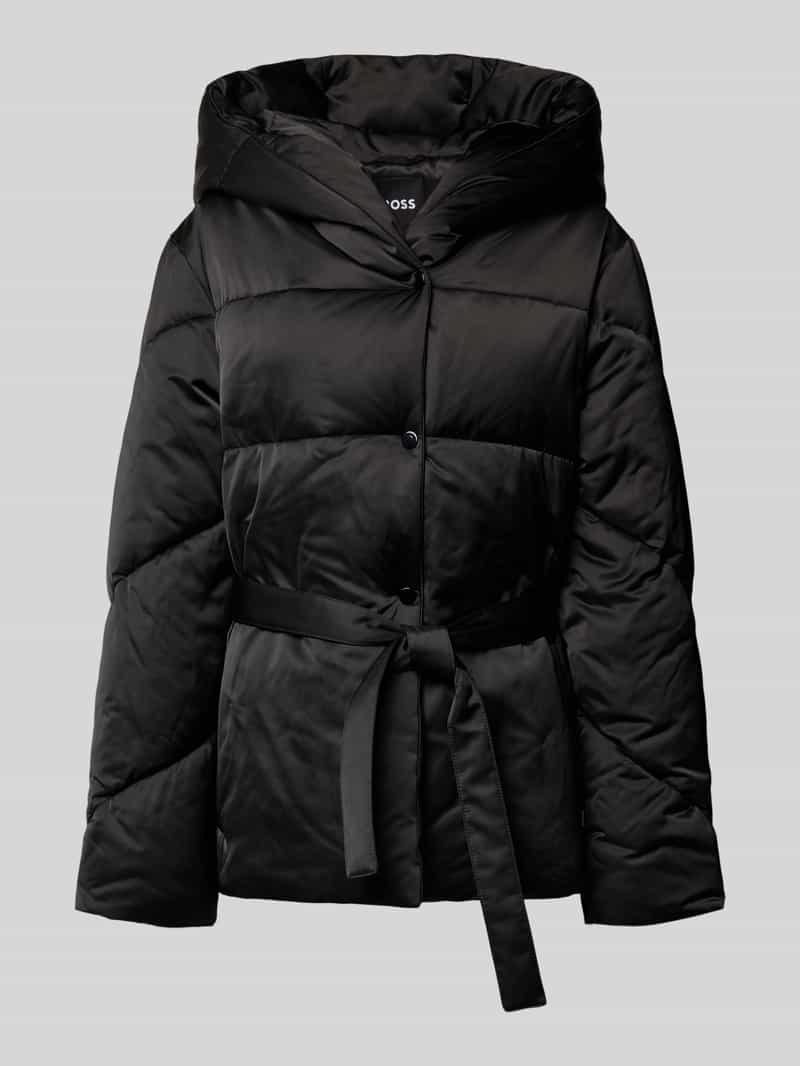 Boss Regular fit gewatteerde lange jas met viscose model 'PLYSSA'