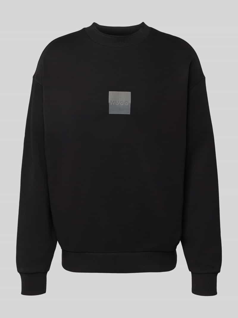 HUGO Sweatshirt met labelprint model 'Split '