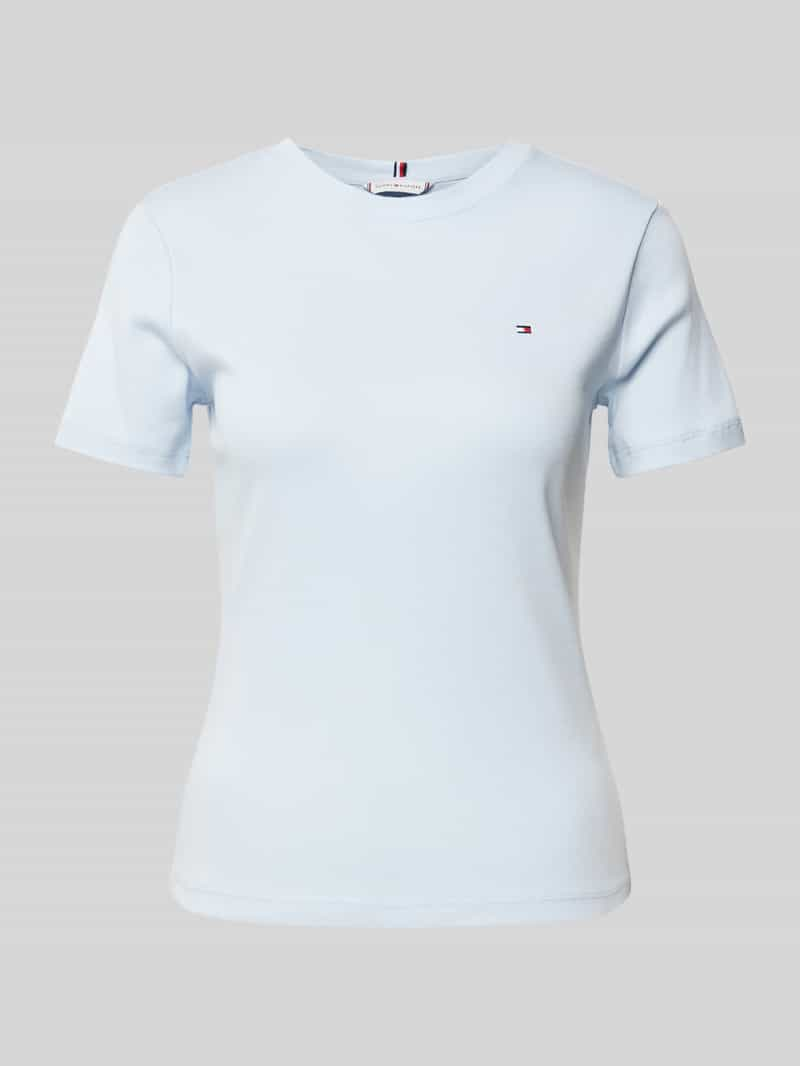 Tommy Hilfiger Slim fit T-shirt met labeldetail