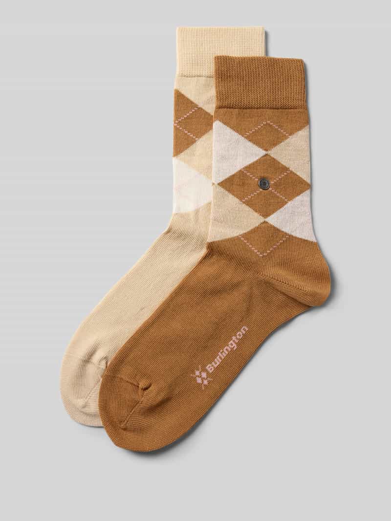 Burlington Sokken met argyle-stitching in een set van 2 paar