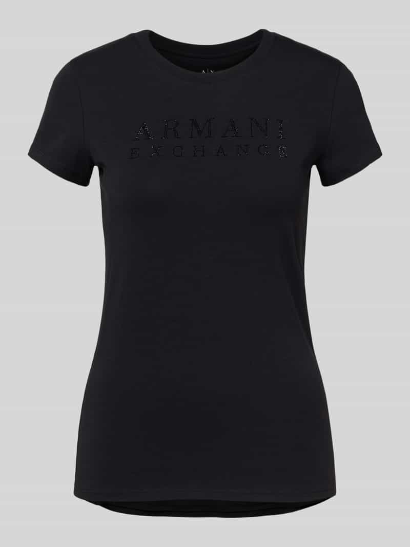 Armani Exchange T-shirt met labeldetail