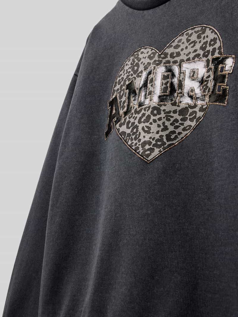 Only Regular fit sweatshirt met glitterprint model 'RUNA'