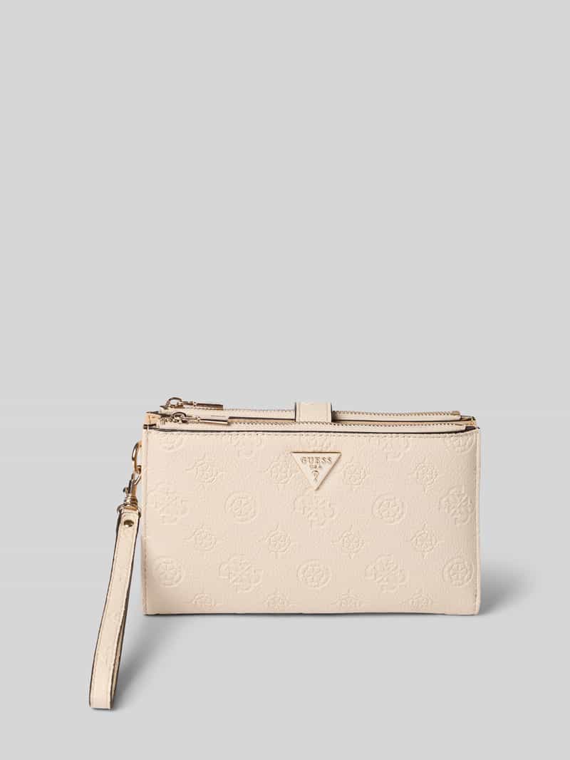GUESS portemonnee Blake SLG Double Zip Organizer Bone Logo beige