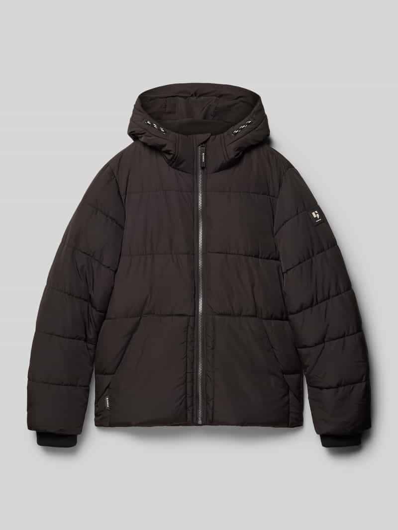 Garcia Regular fit winterjack in doorgestikte look met logopatch