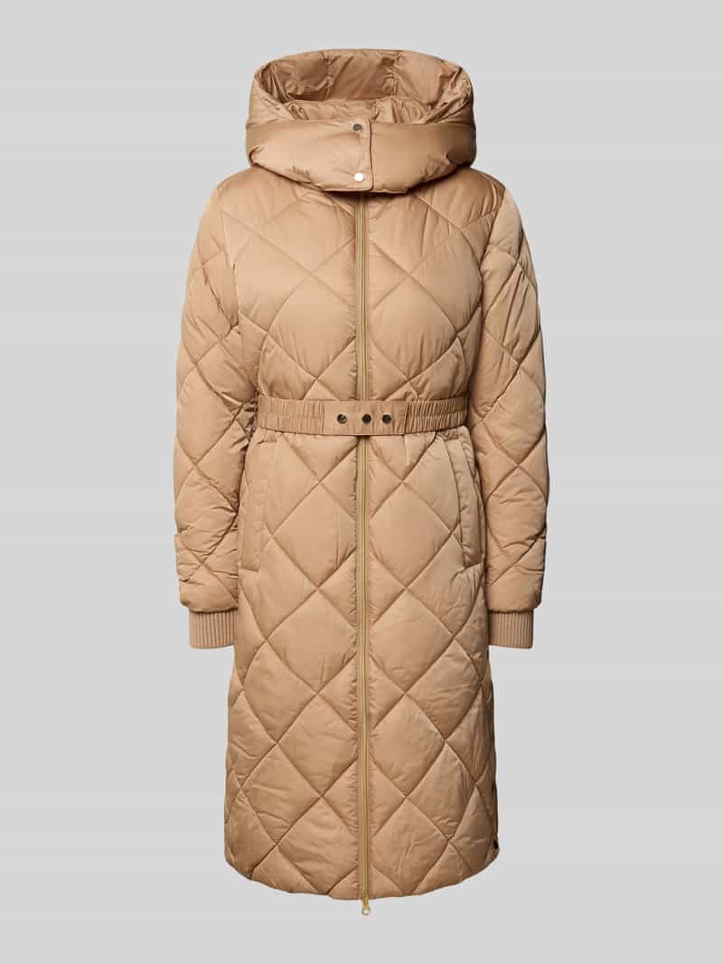 s.Oliver BLACK LABEL Regular fit gewatteerde lange jas met tweewegritssluiting