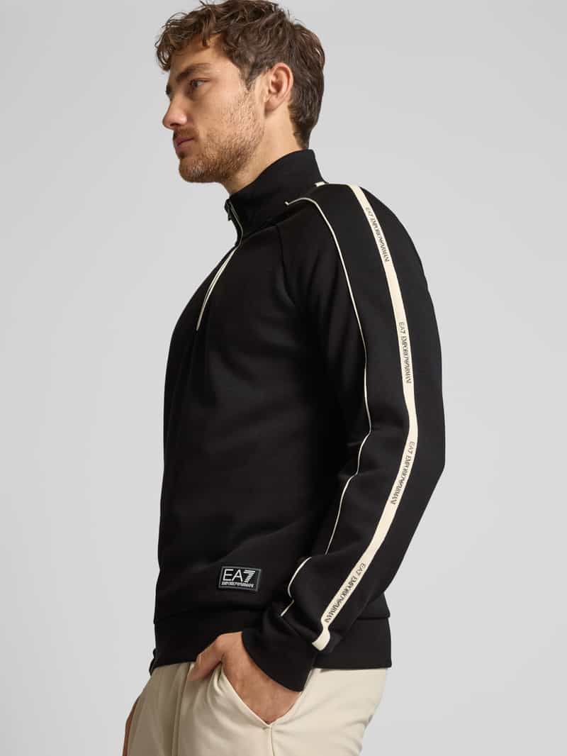 EA7 Emporio Armani Sweatshirt met opstaande kraag en ritssluiting
