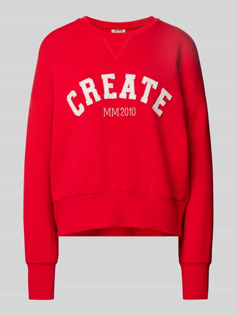MOS MOSH Oversized sweatshirt met labelstitching model 'CELLI'