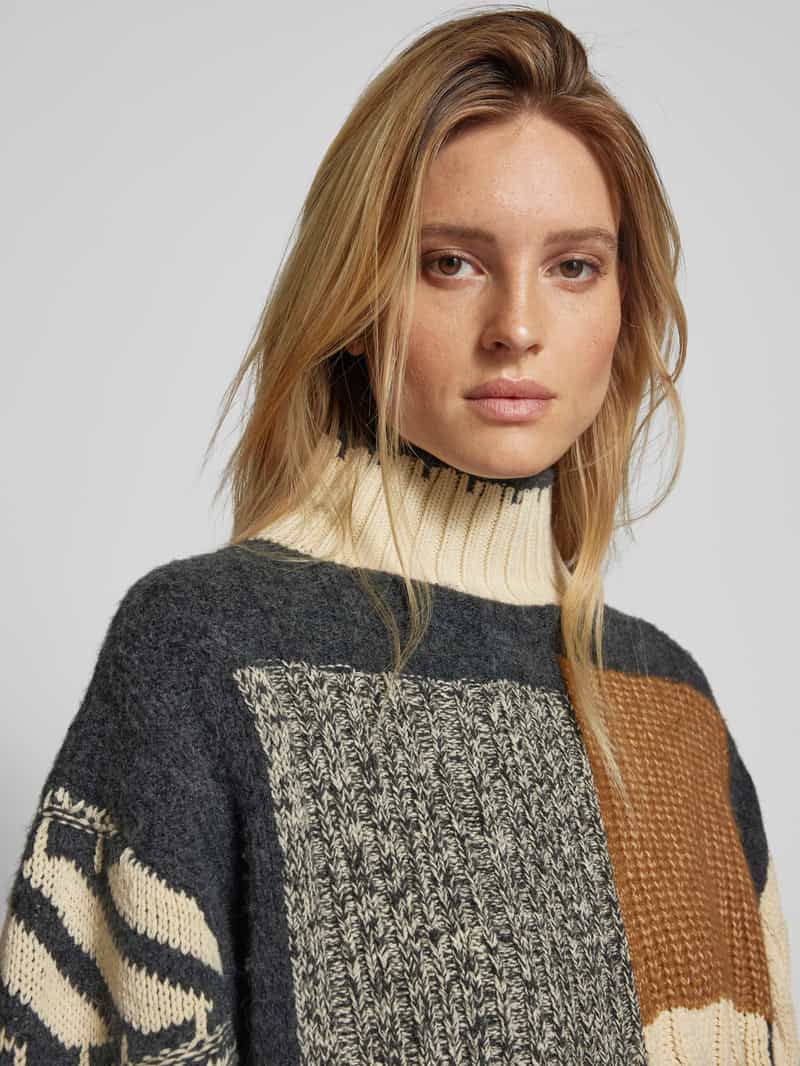 Jake*s Casual Gebreide pullover met opstaande kraag