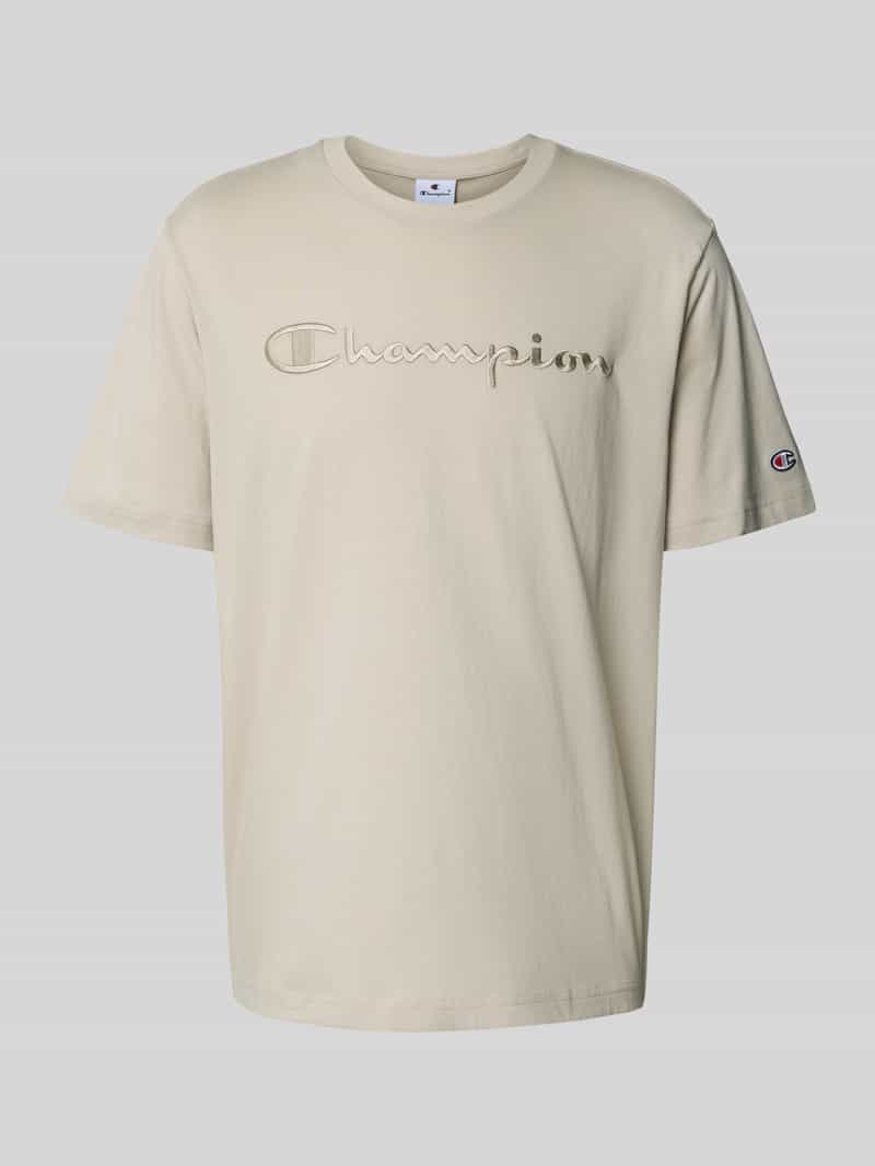 Champion T-shirt met logostitchings en ronde hals