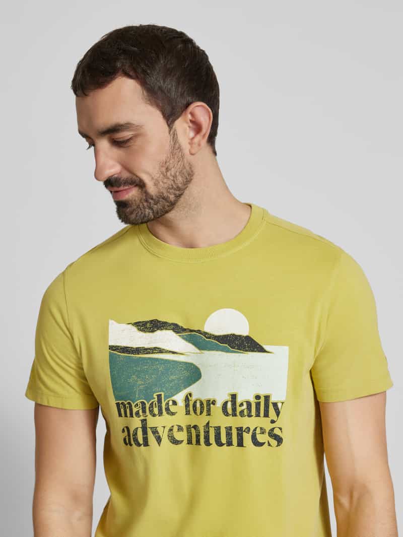 camel active T-shirt met motief- en statementprint