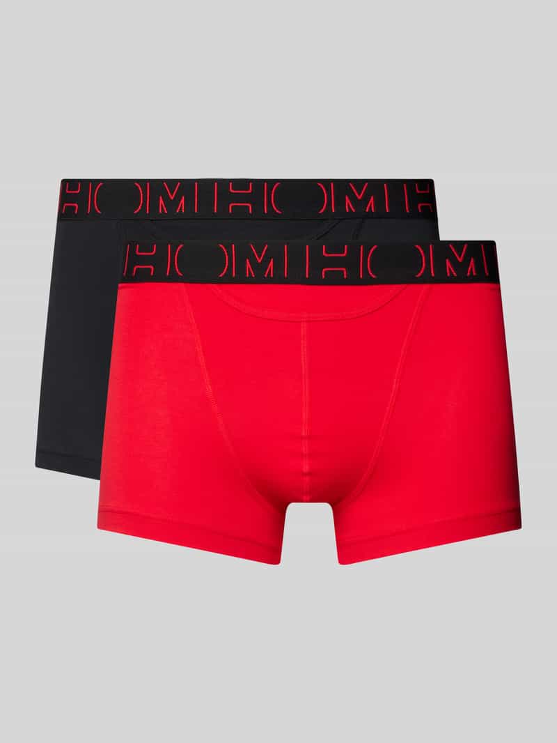 Boxershort met elastische band met label in een set van 2 stuks