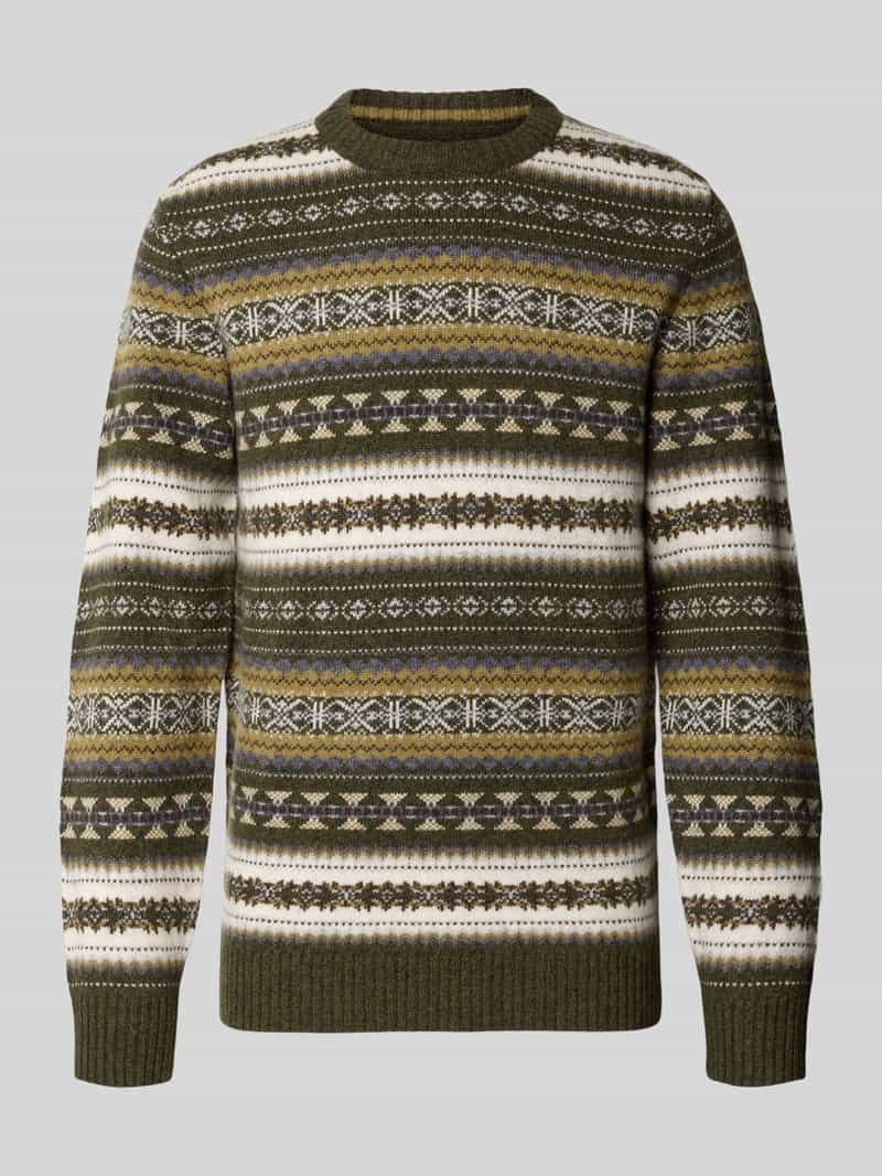 MCNEAL Slim gebreide pullover van katoenmix met ronde hals