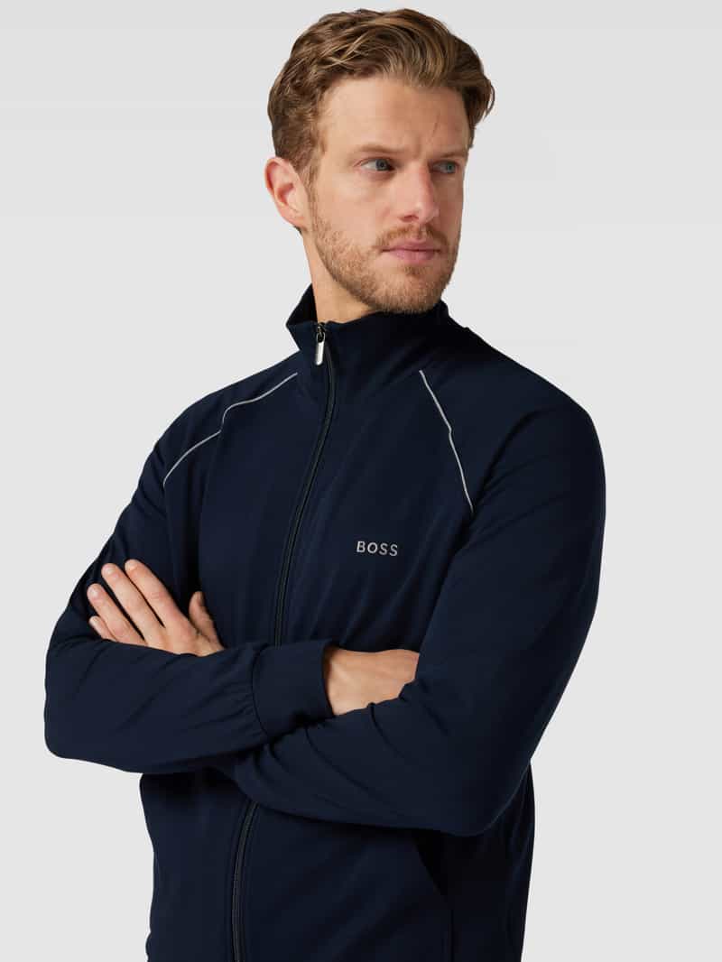 Boss Sweatjack met labelstitching model 'Mix&Match'
