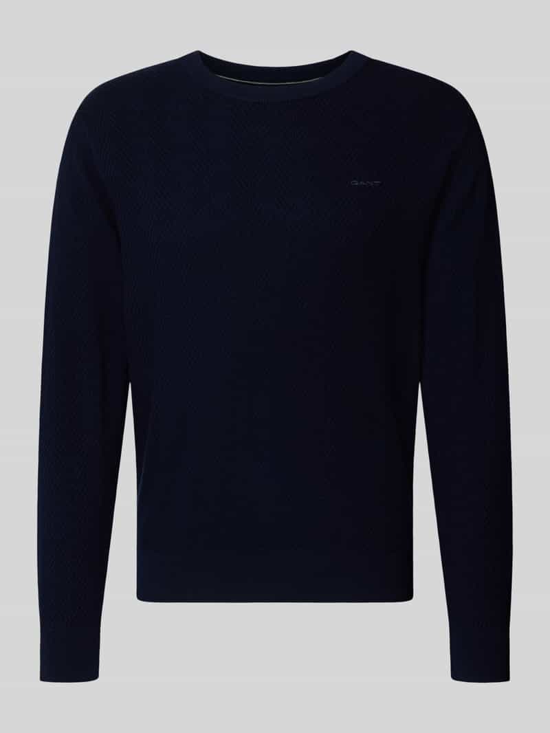Gant Regular fit pullover van mix van katoen en wol