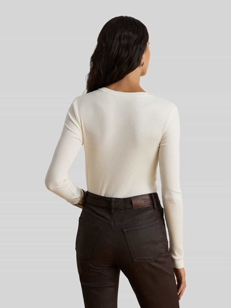Lauren Ralph Lauren Slim fit shirt met lange mouwen van mix van katoen en modal