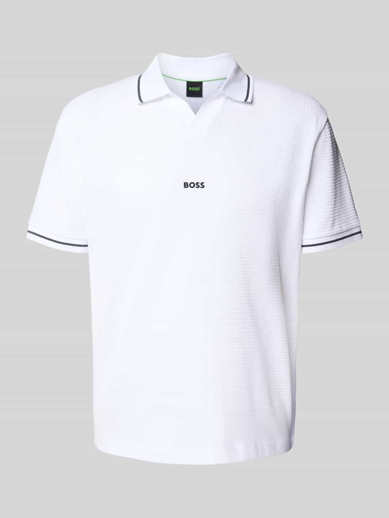 BOSS Green Regular fit poloshirt met labelstitching