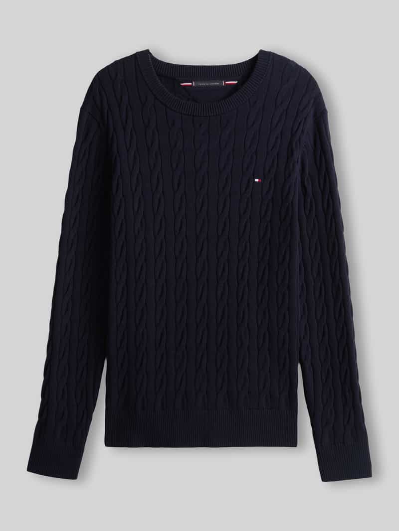 Tommy Hilfiger Regular Fit Pullover aus reiner Baumwolle in Marine, Größe L 2098926L
