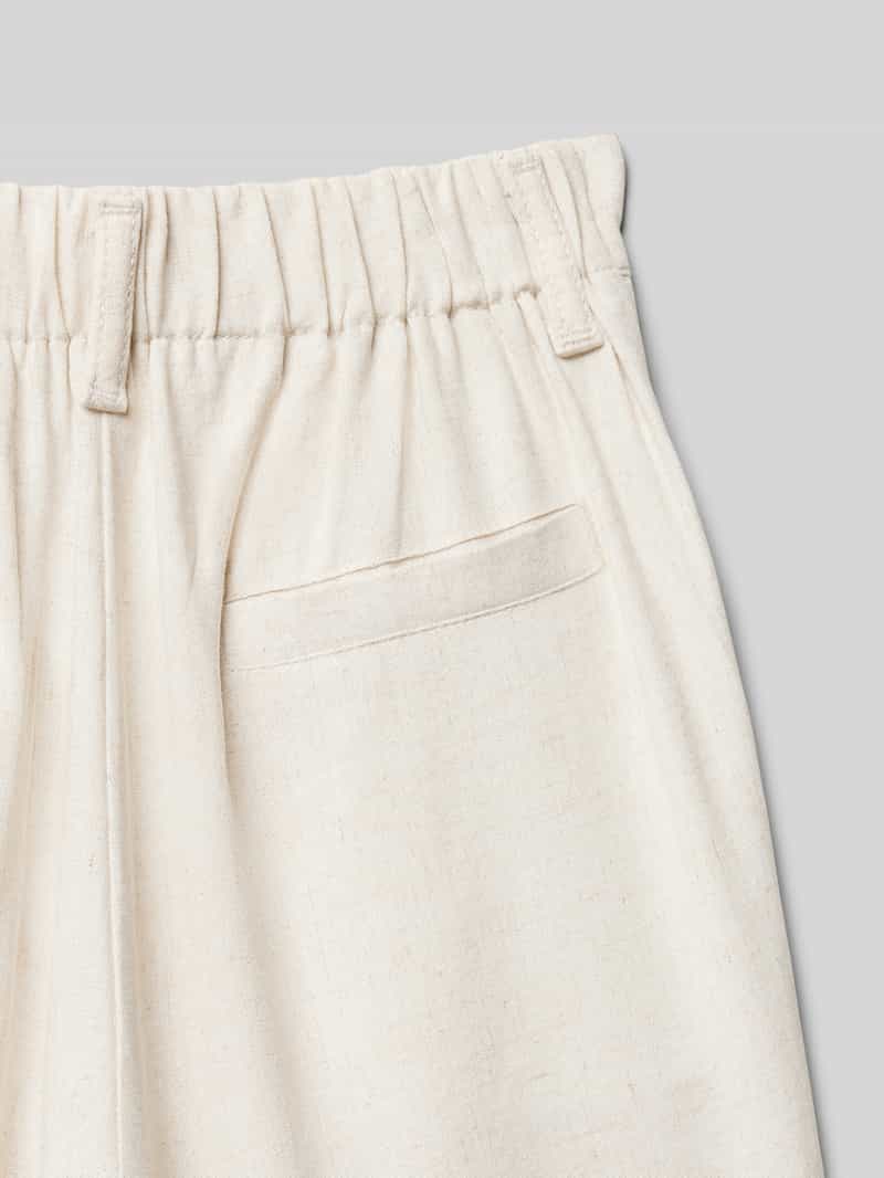 Blue Effect Korte regular fit linnen broek met bandplooien