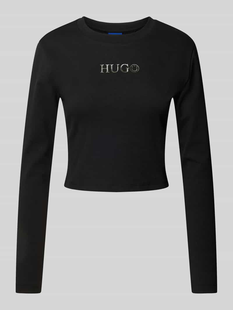 Hugo Blue Kort shirt met lange mouwen en ronde hals model 'Della'