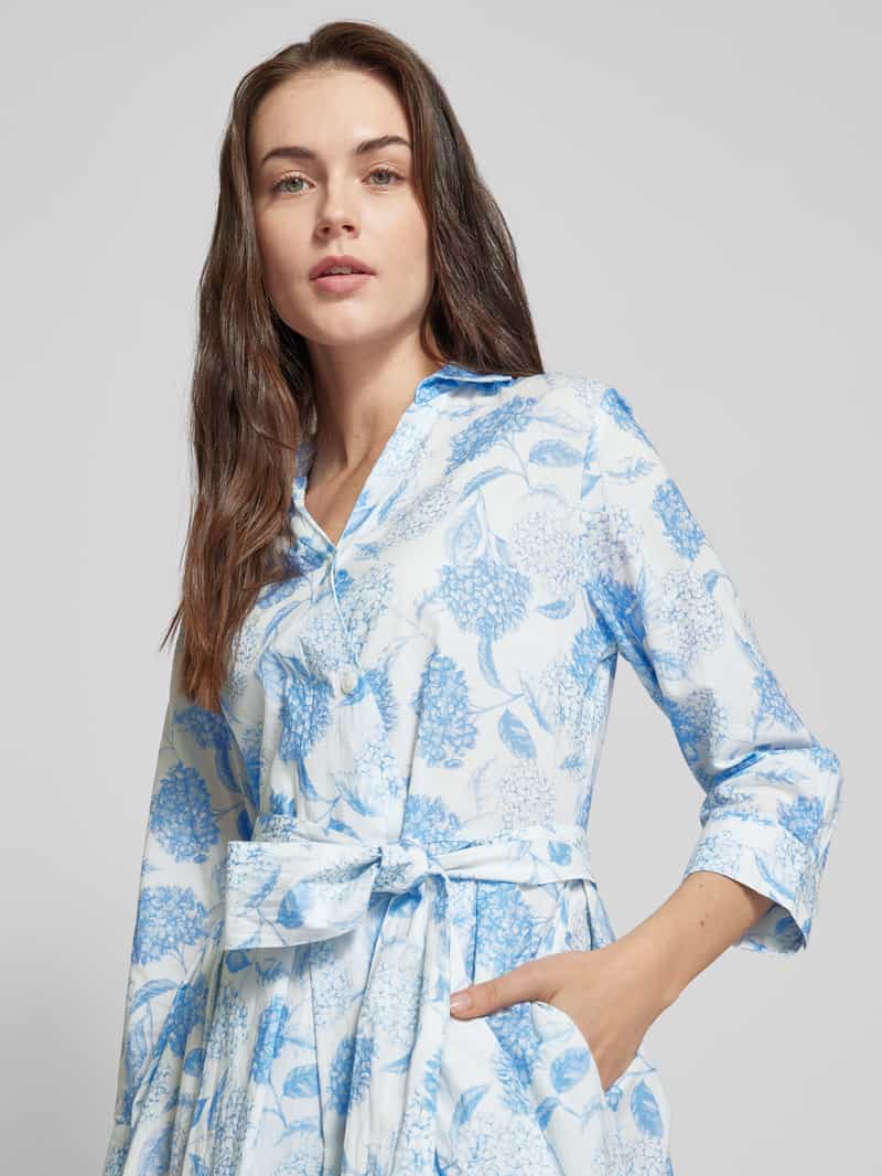 0039 italy Knielange jurk met strikceintuur model 'Jule'