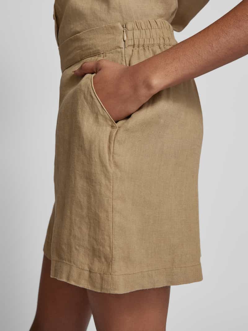 Mazine Korte linnen broek in effen design model 'Pinki'