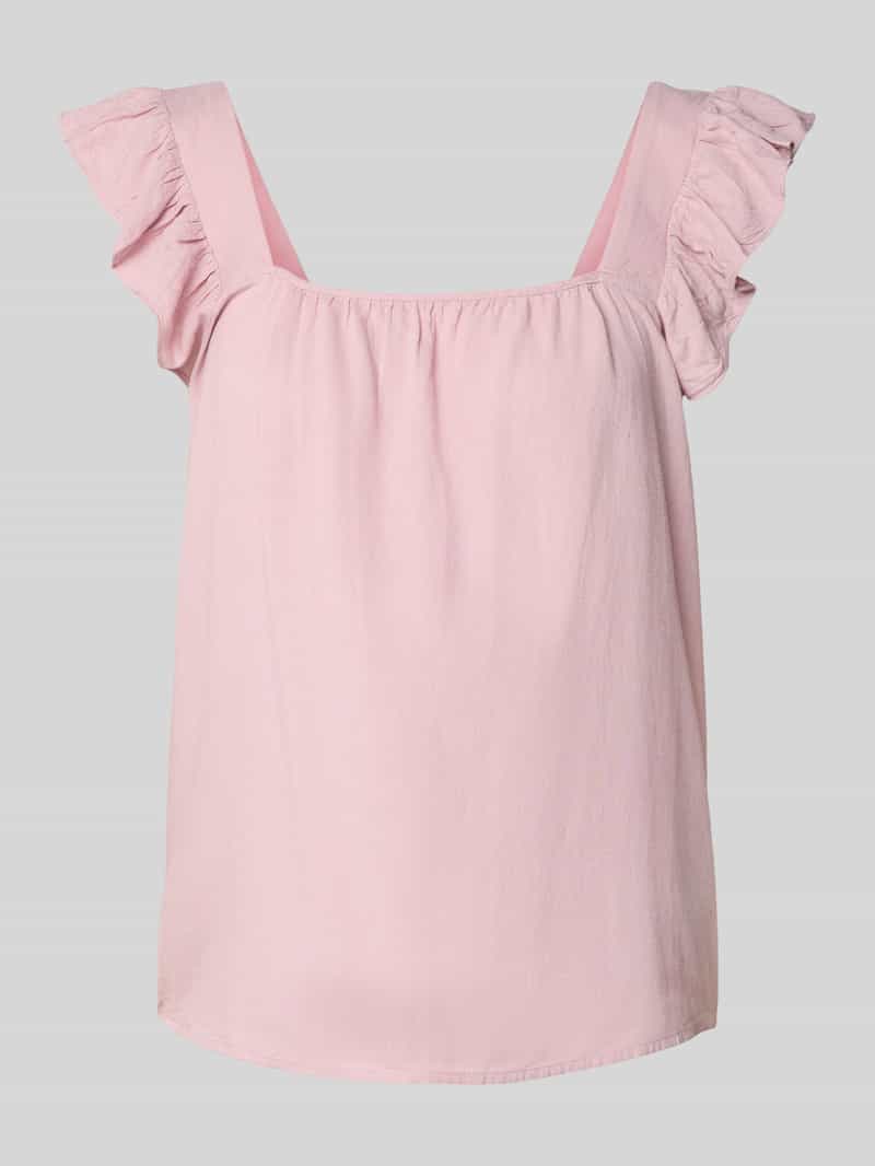 Pieces Relaxed fit top van een mix van viscose en linnen model 'PIA'