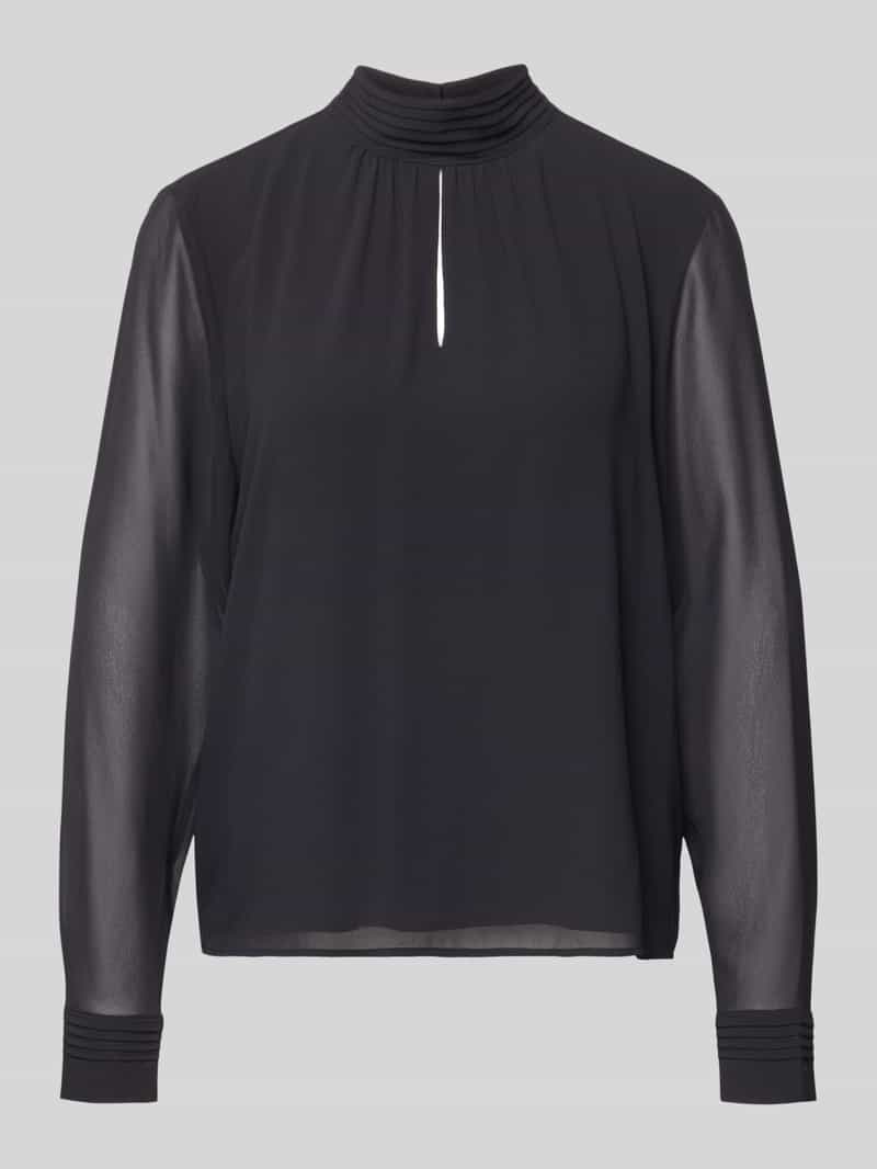 s.Oliver BLACK LABEL Regular fit blousetop met lange mouwen en druppelvormige hals