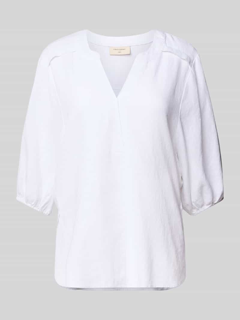 FREE QUENT Relaxed fit linnen blouse met tuniekkraag model 'Lava'