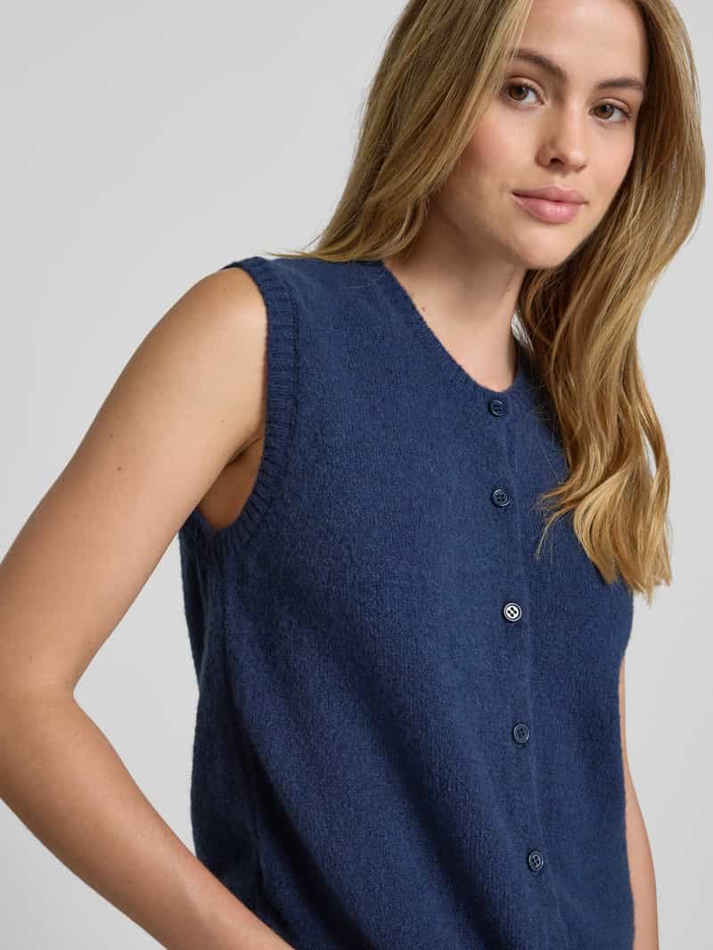 milano italy Mouwloos vest met ronde hals en knoopsluiting