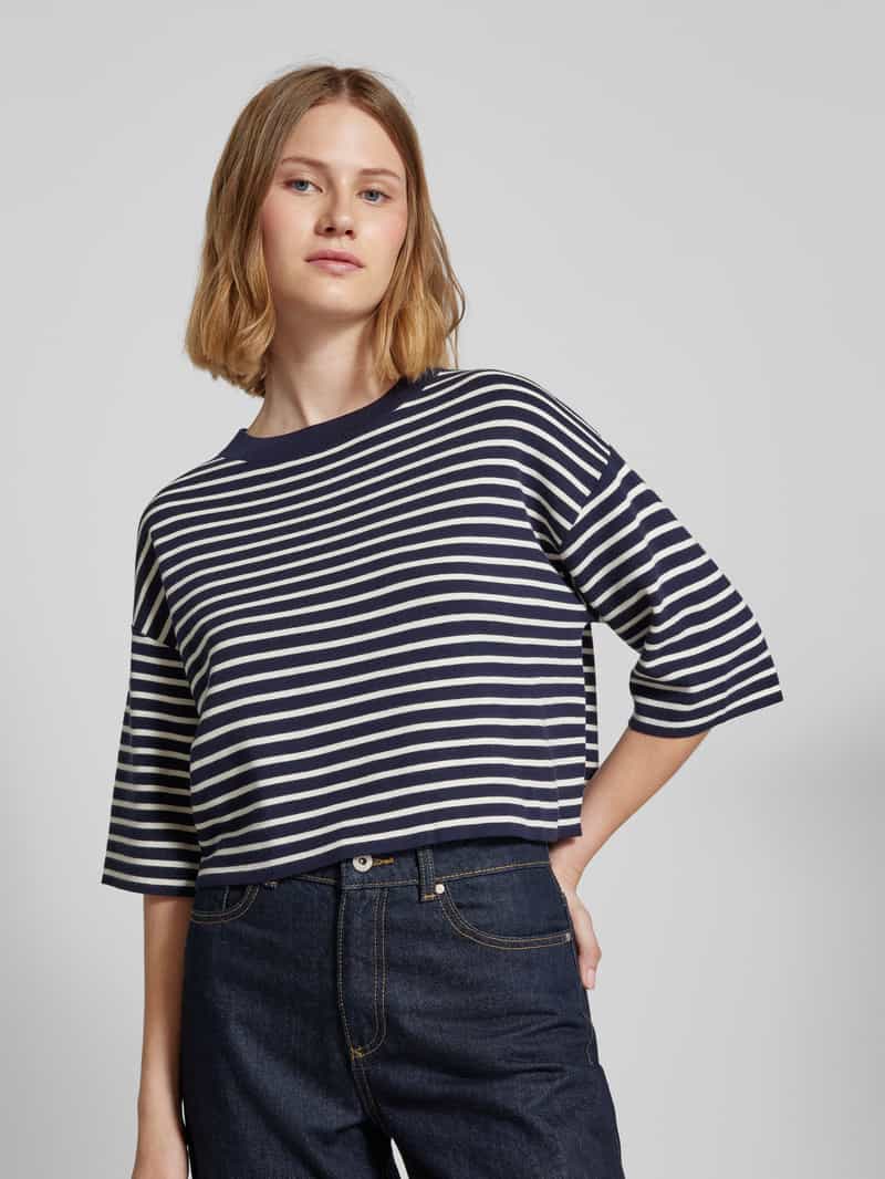 Weekend Max Mara Kort gebreid shirt met ronde hals model 'AMATO'