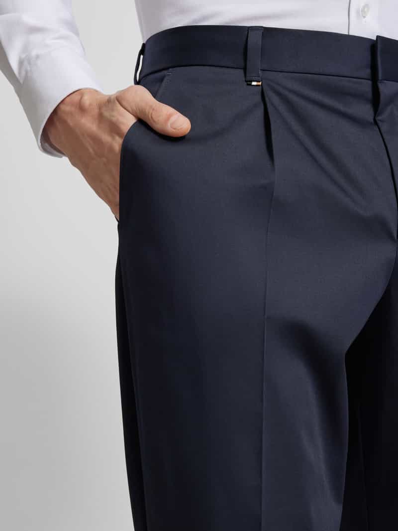 Boss Tapered fit pantalon met bandplooien model 'Perin'