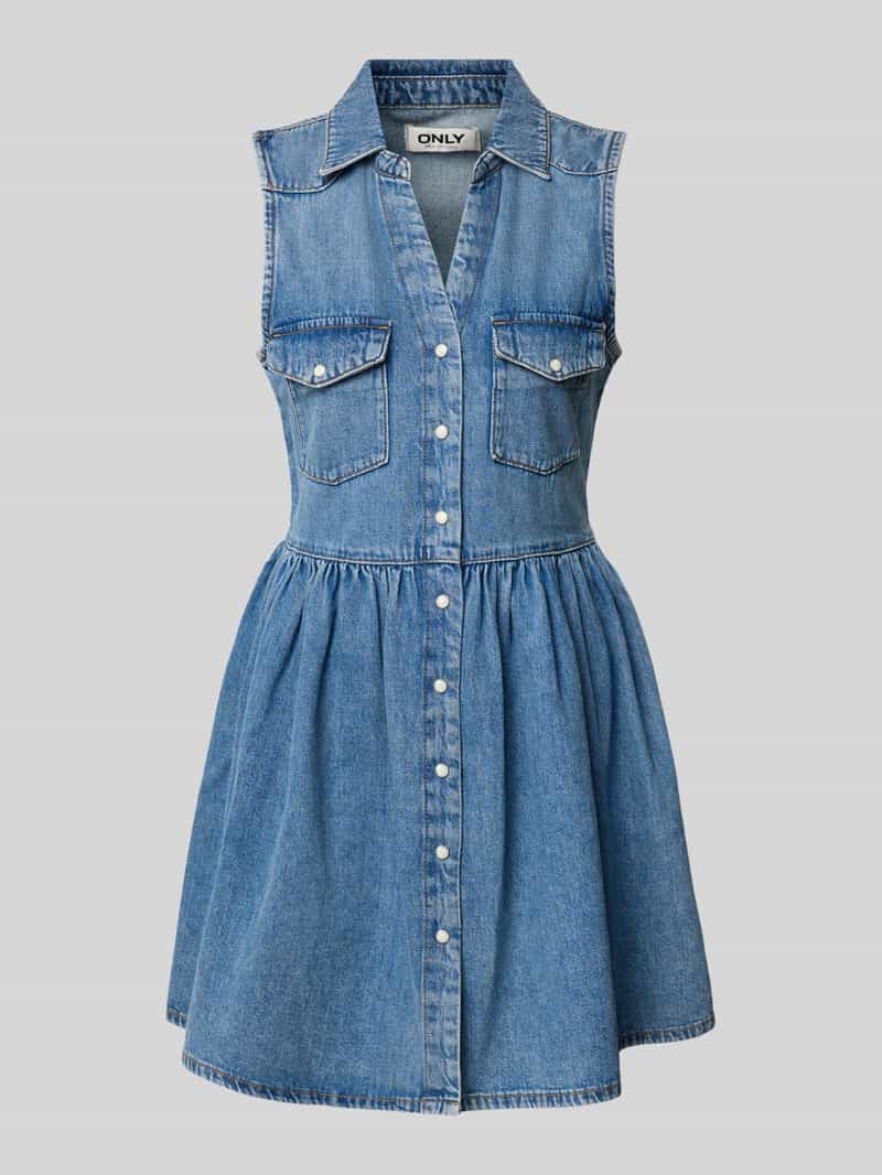 Getailleerd denimjurk van puur katoen model 'CYRUS'