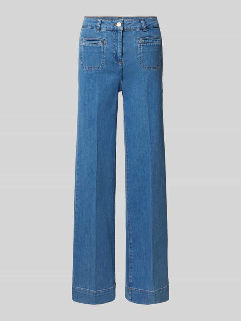 Christian Berg Woman Selection Straight leg jeans met strookzakken