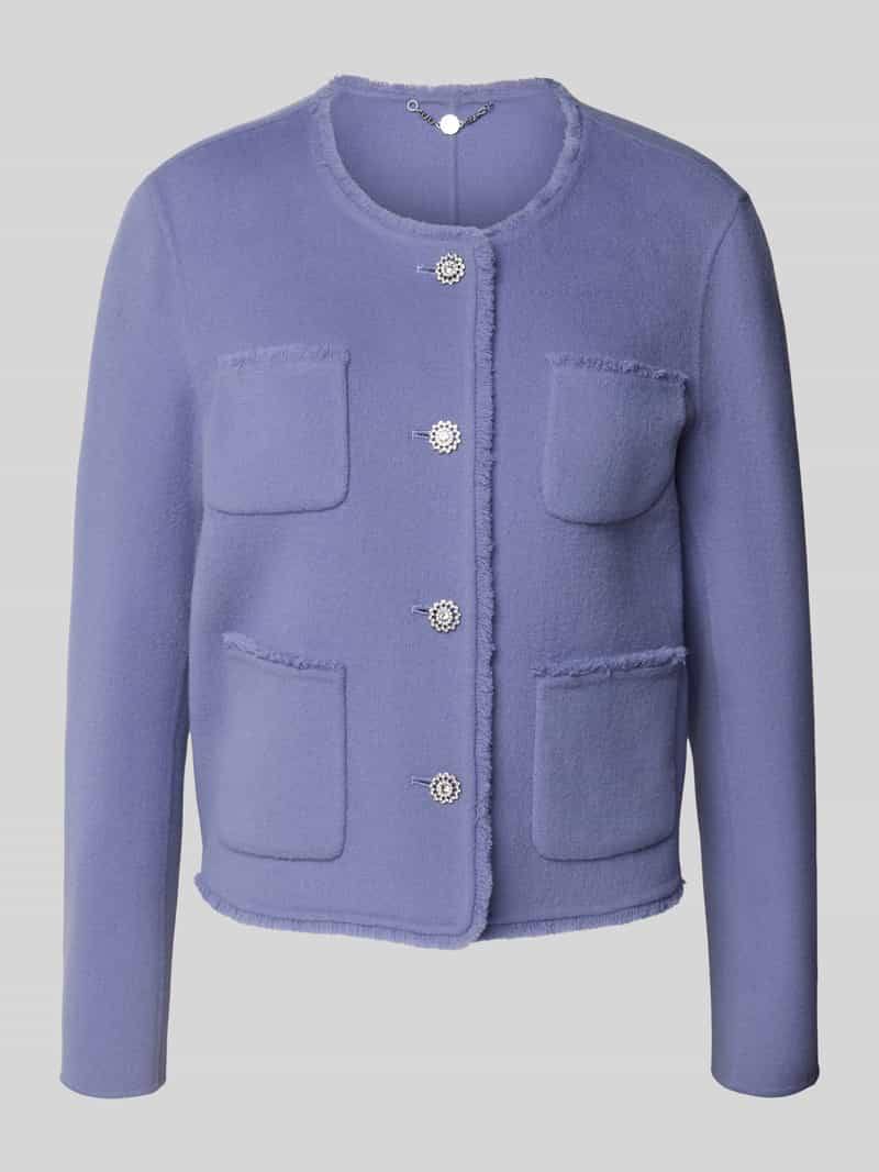 Marc Cain Regular fit jack van puur katoen met ronde hals