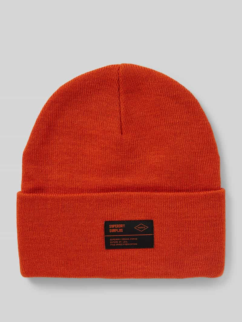 Superdry Beanie met labelpatch, model 'WORKWEAR'