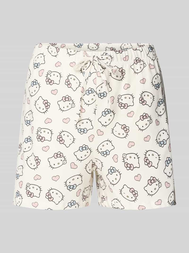 regular fit pyjama-shorts met allover-motiefprint