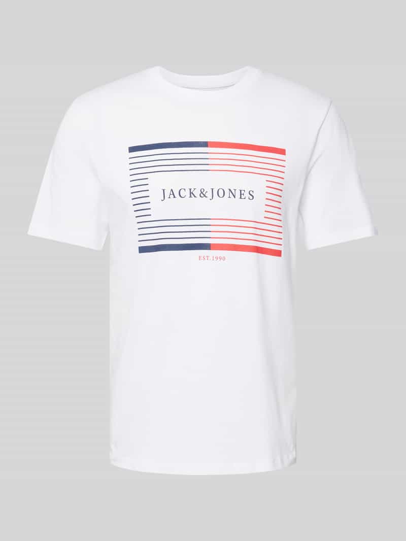 jack & jones T-shirt met labelprint model 'CYRUS'
