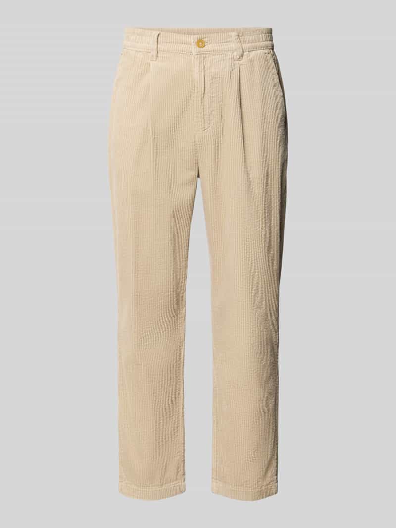 Lindbergh Corduroy broek met bandplooien en steekzakken