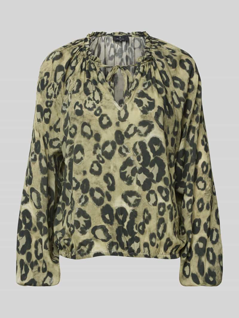 monari Regular fit blouse van viscose met dierenprint