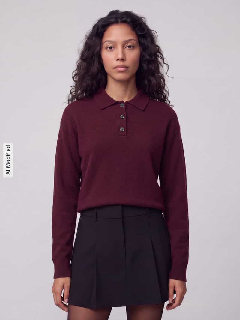 Jake*s Casual Pullover van kasjmier met polokraag