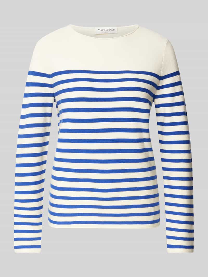 Marc O'Polo Regular fit gebreide pullover van puur katoen met streepmotief