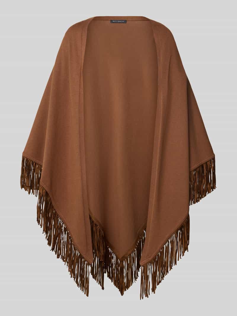Betty Barclay Poncho van viscosemix met franjes