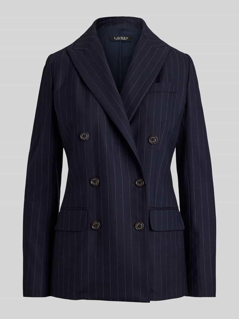 Lauren Ralph Lauren Regular fit lange blazer van wol met schoudervullingen