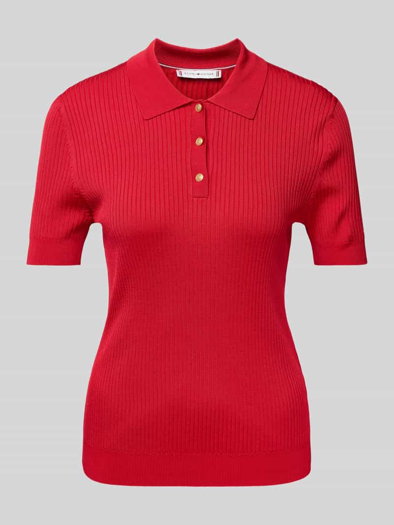 Tommy Hilfiger Slim fit poloshirt van viscosemix