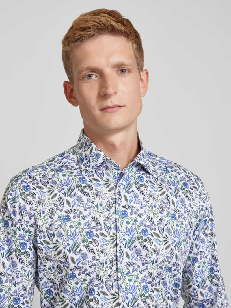 ETERNA REGULAR FIT Regular fit zakelijk overhemd met all-over motief