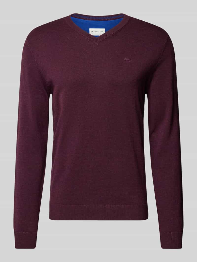 Tom Tailor Regular fit gebreide pullover met V-hals