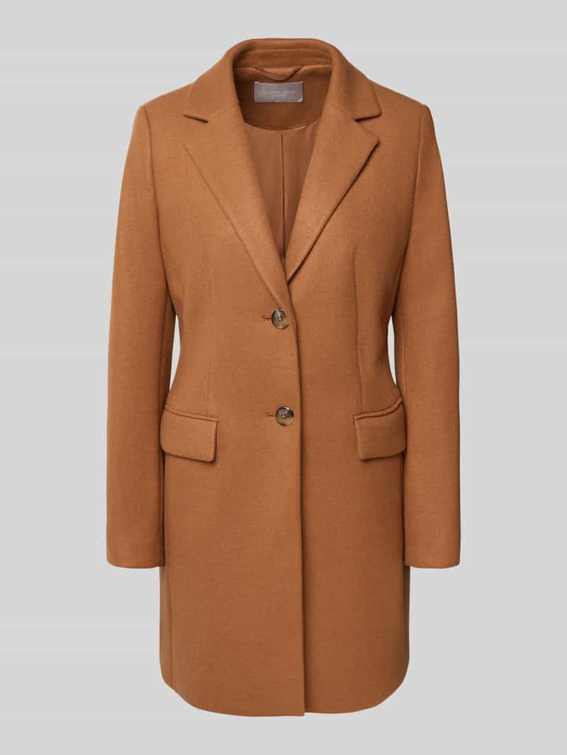 Christian Berg Woman Selection Lange jas met reverskraag en klepzakken