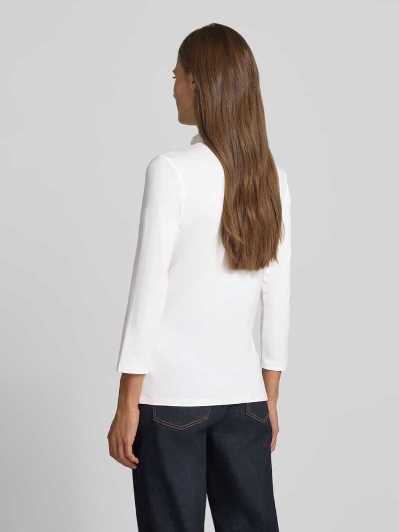 MORE & MORE Blouse met lange mouwen van mix van viscose en elastaan met ruches