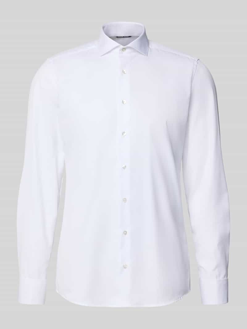 Slim fit zakelijk overhemd van twill