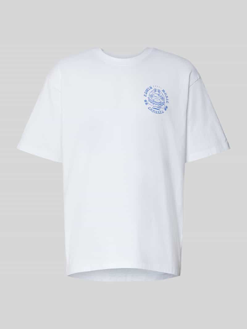 Edwin T-shirt met labelprint model ' MUSIC CHANNEL'